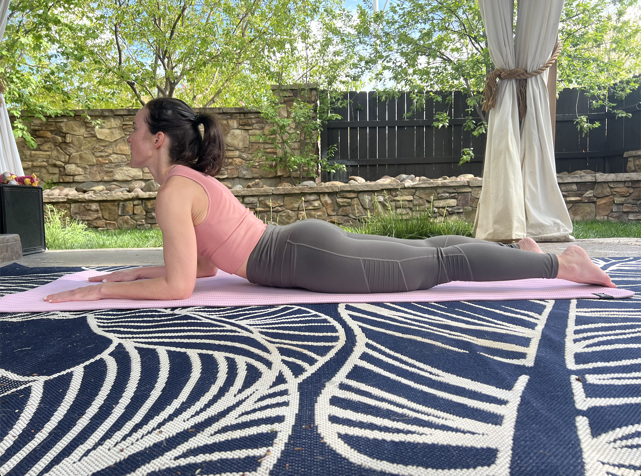 person doing sphinx pose